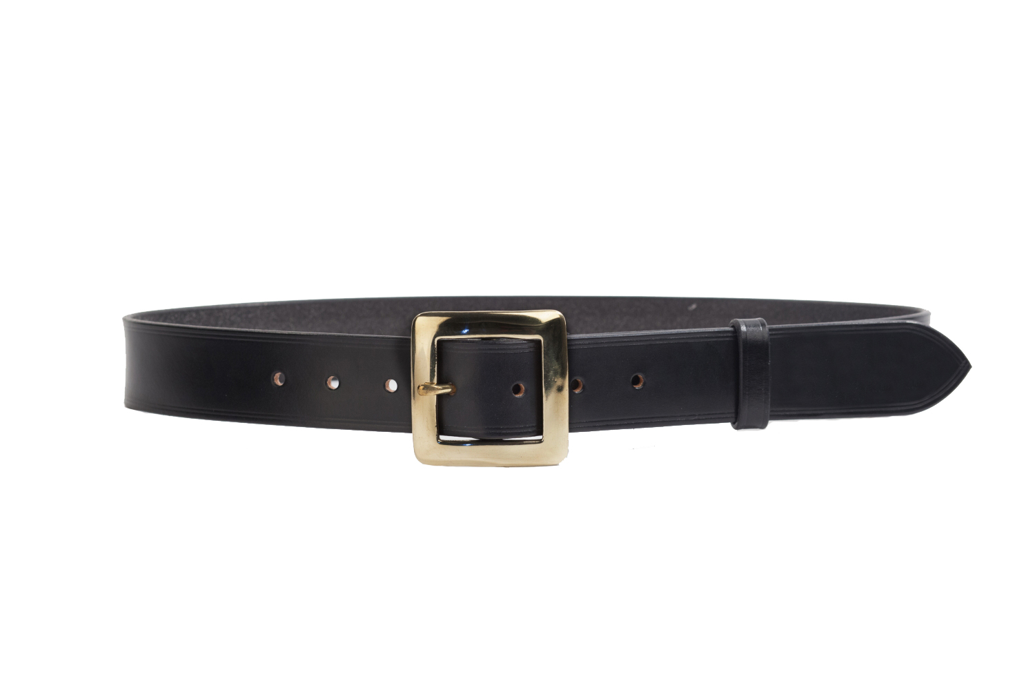 Black Bridle Leather Belt with 1.5 inch Square Buckle sizes S to XXL ...