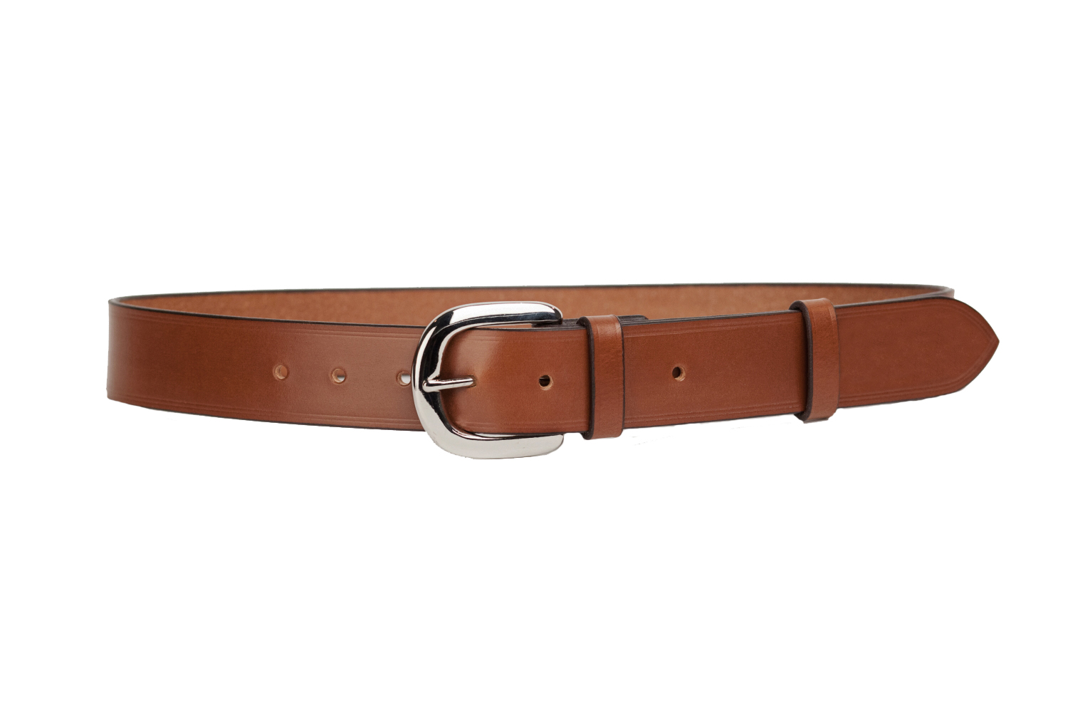 Mid Brown Bridle Leather Belt with 1.5 inch Horseshoe Buckle sizes S to ...